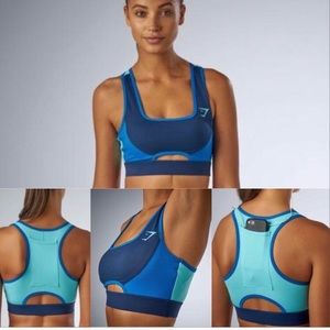 Gymshark Blue Aqua Prism Sports Bra Lg